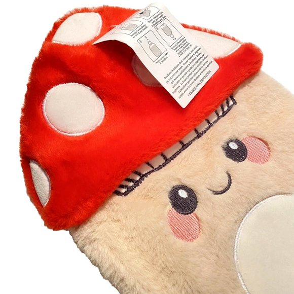 Mushroom Hot Water Bottle Cute Soft Fuzzy Plush Warm Water Bag Heat Relief New - Picture 6 of 10